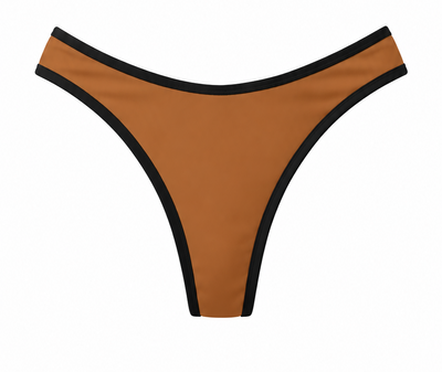 CALCINHA ASA DELTA BICOLOR CARAMELO - PRETO