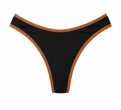 CALCINHA ASA DELTA BICOLOR PRETO - CARAMELO