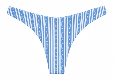 CALCINHA ASA DELTA BÁSICA ESTAMPADA SARDINHAS AZUL CLARO