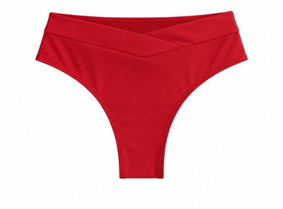 CALCINHA CÓS MÉDIO PALA CRUZADA VERMELHO CEREJA