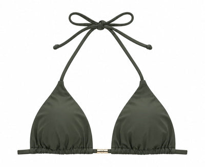 BIQUÍNI TOP CORTININHA ALÇA FINA VERDE MILITAR