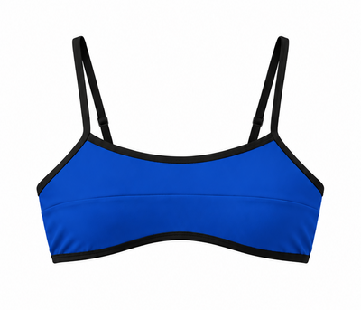 TOP RETO BICOLOR AZUL ROYAL - PRETO