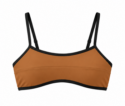 TOP RETO BICOLOR CARAMELO - PRETO