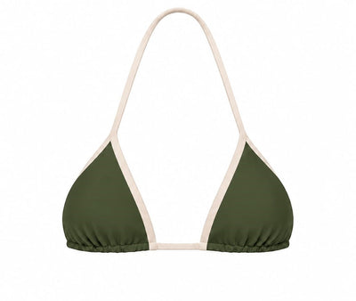 TOP CORTININHA FITA VERDE MILITAR - NUDE