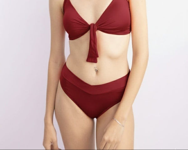 CALCINHA CÓS MÉDIO PALA CRUZADA VINHO