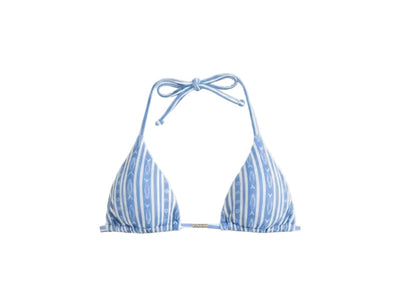 TOP CORTININHA BÁSICO ESTAMPADO SARDINHAS AZUL CLARO