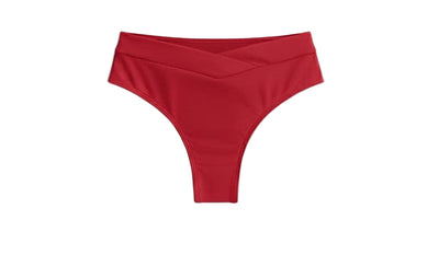 CALCINHA CÓS MÉDIO PALA CRUZADA VERMELHO CEREJA