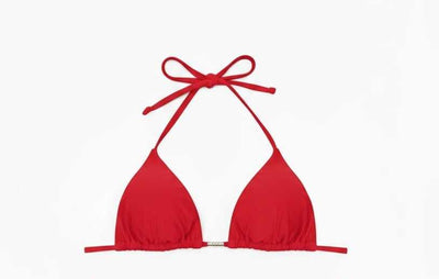 TOP CORTININHA ALÇA FINA VERMELHO CEREJA