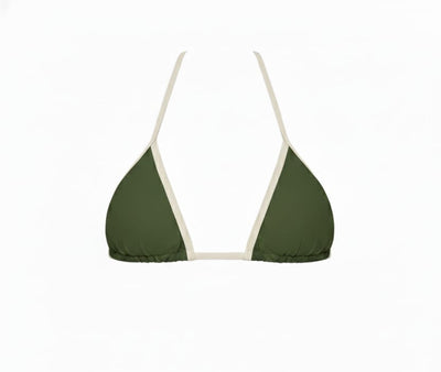 TOP CORTININHA FITA VERDE MILITAR - NUDE