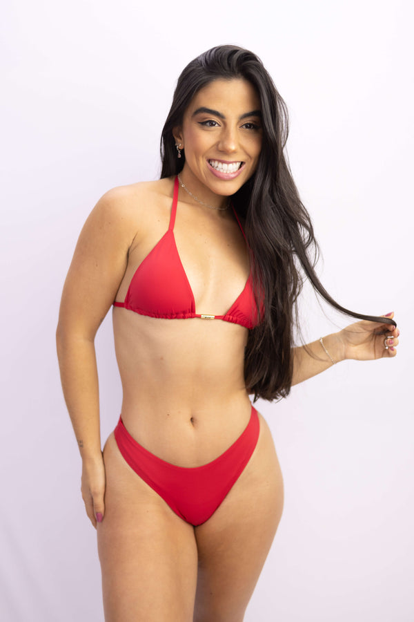 CALCINHA ASA DELTA BÁSICA VERMELHO CEREJA